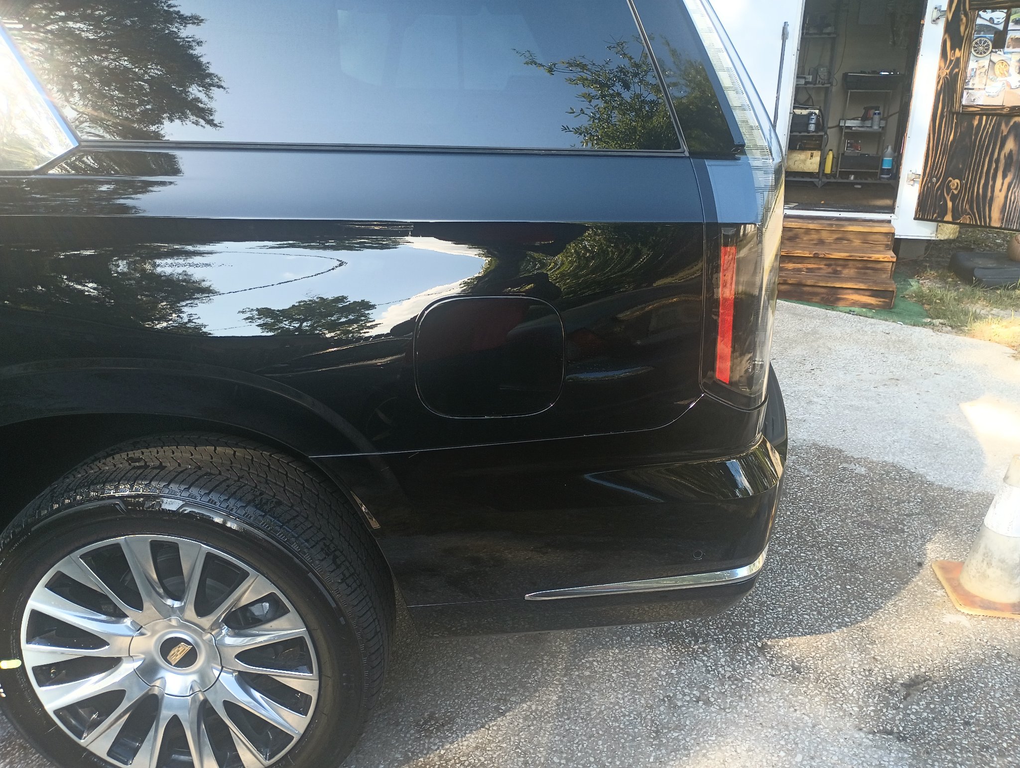 ChromeKarats gold plating work — Black Cadillac Escalade — Polished